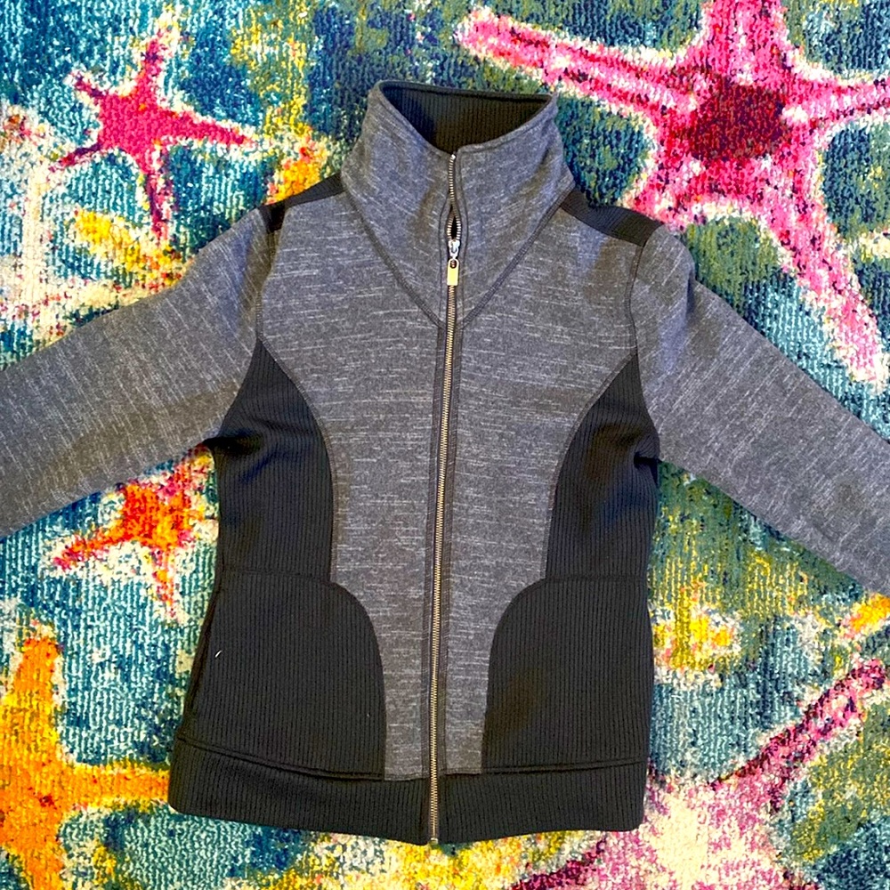 Prana Zip Up Sweatshirt, blue/grey coloring, pockets